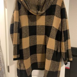 Plaid cardigan hoodie